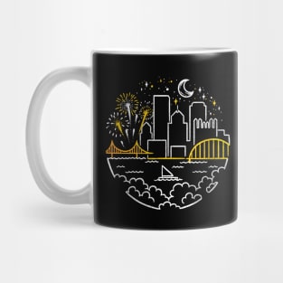 Pittsburgh Monoline Starry Skyline Mug